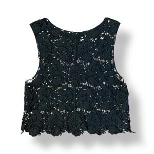 Coco + Carmen NWT Black Crochet Lace Sleeveless Sheer Top Size Small Boho